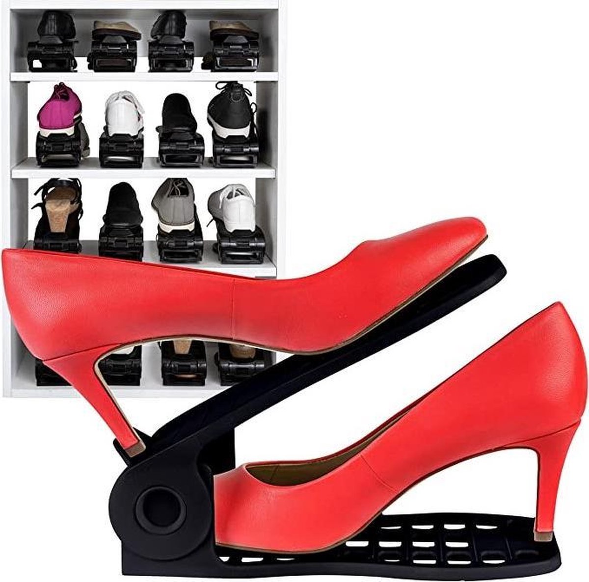 Schoenen opbergsysteem verstelbaar – Schoen organizer - Schoenen opbergen in kledingkast - Schoenen stapelen - set van 4 stuks