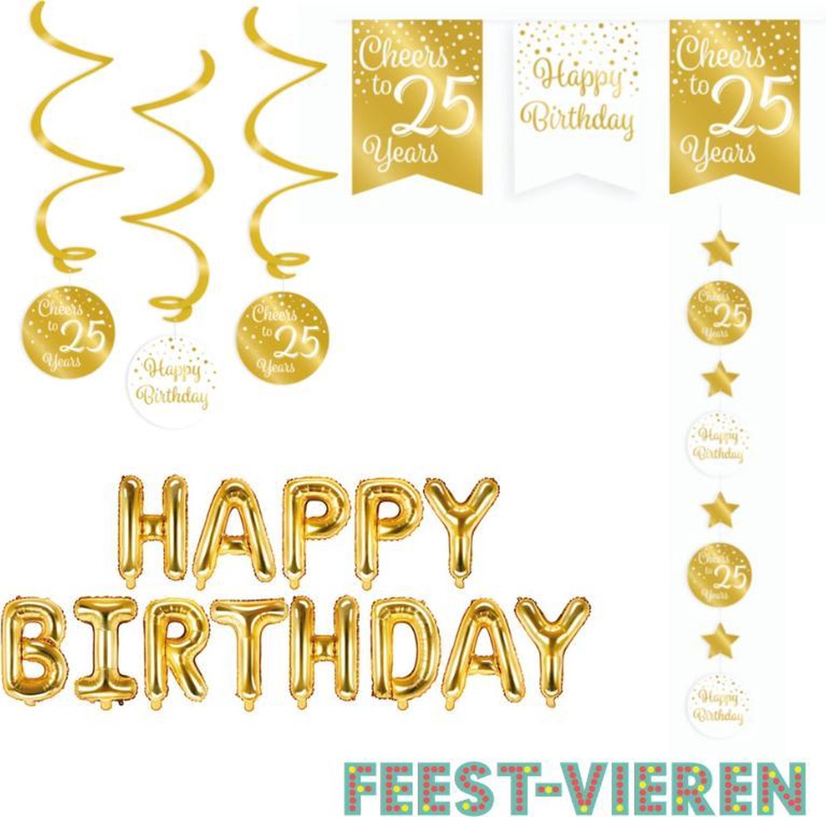 Verjaardagspakket goud 25 jaar
