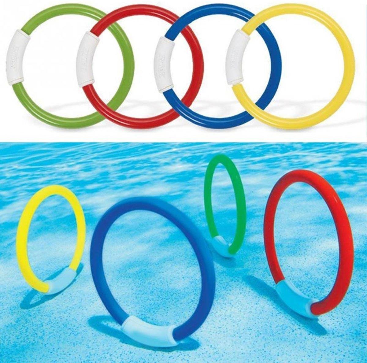 4x Luxe Duikringen set | Zwembad | Strand | Multicolor - DisQounts