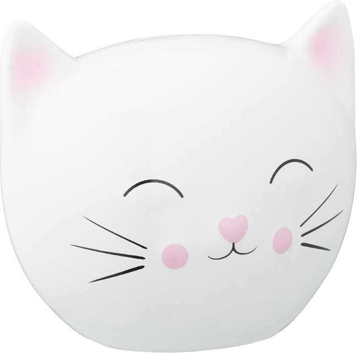 Witte spaarpot kattenhoofd 15 cm