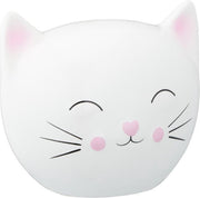 Witte spaarpot kattenhoofd 15 cm