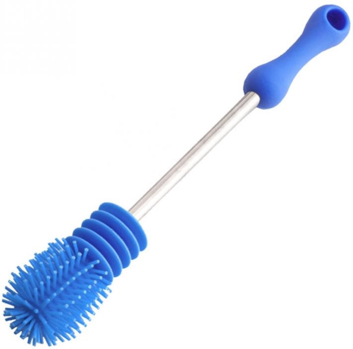 HMerch™ Flessenborstel - Siliconen Fles Borstel - Flesborstel Baby - Babyfles Borstel - Baby Fles Reiniger - Pijpenborstel - Blauw