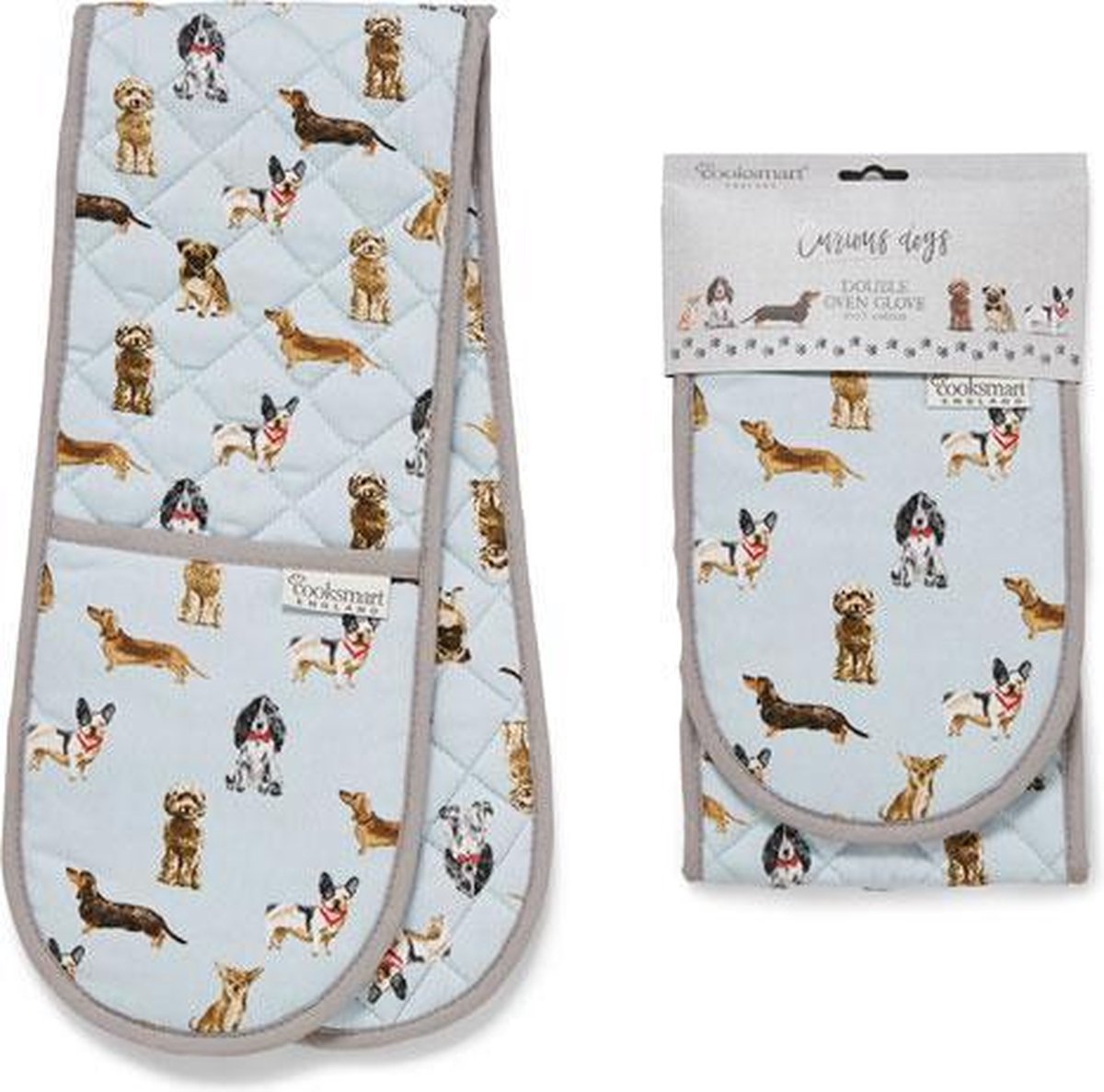 Curious Dogs dubbele ovenhandschoen