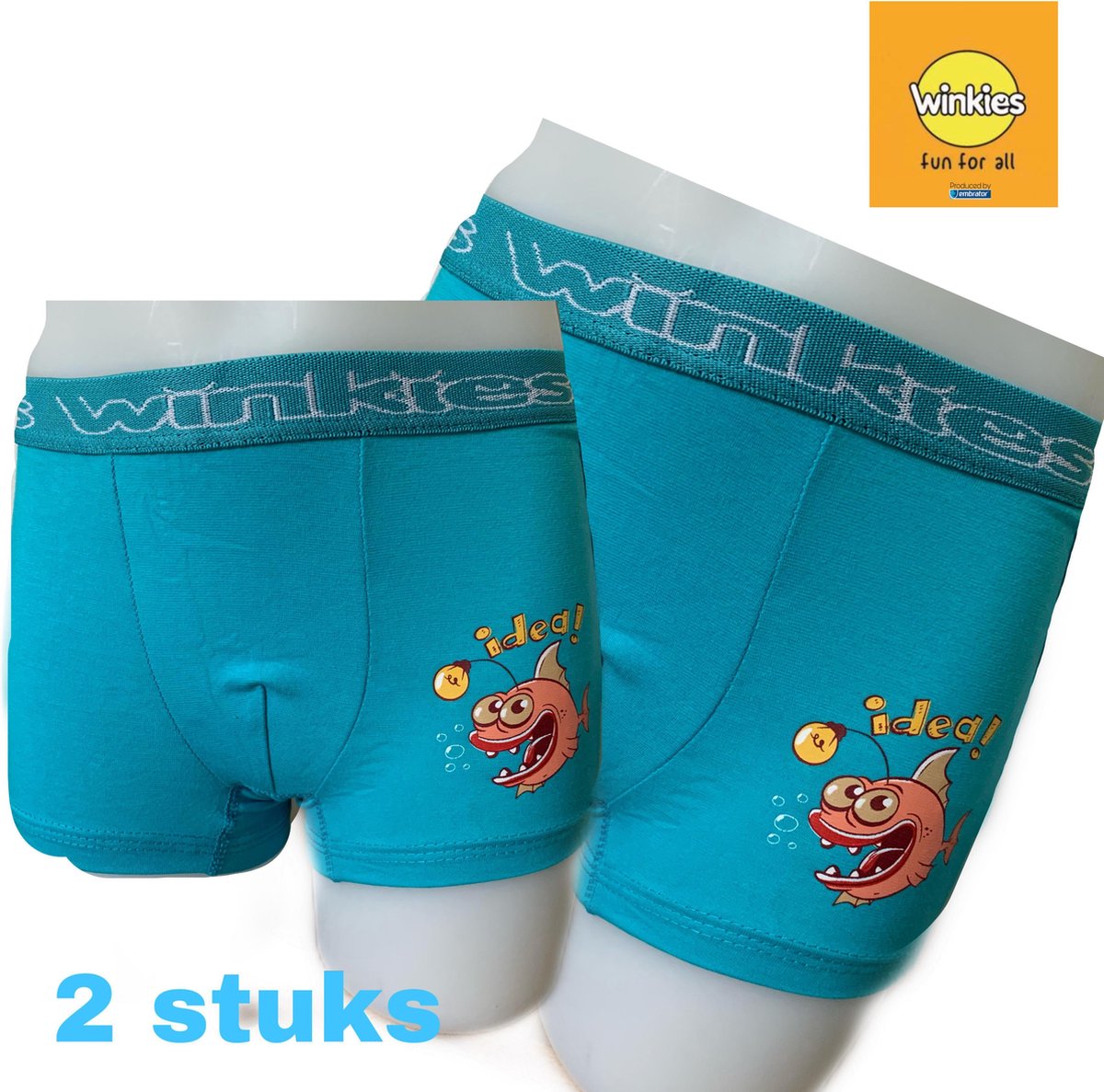 Embrator 2-pack jongens Boxershort turquoise Idea maat 110/116