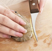 Fileermes RVS - Vis - Garnaal - Houten handvat 17cm
