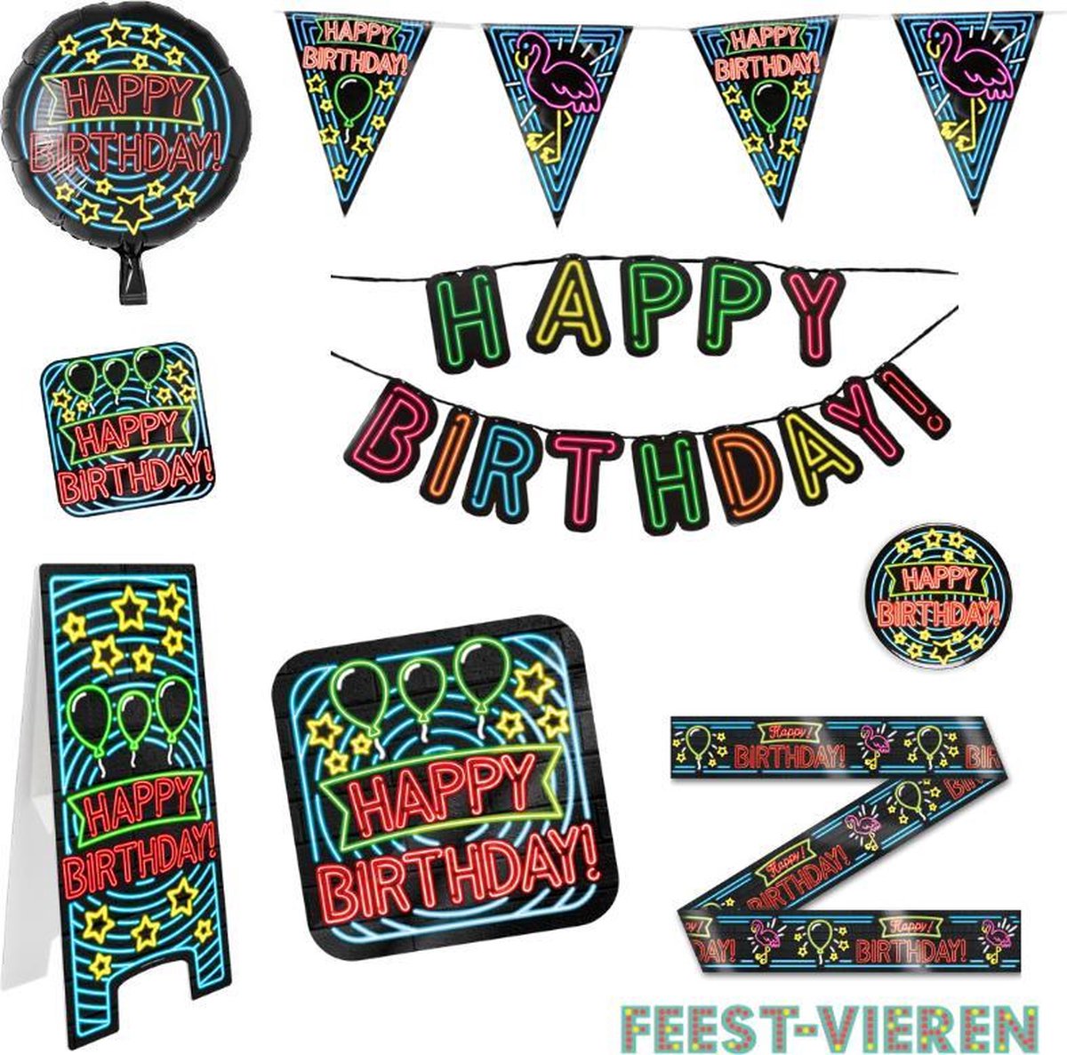 Happy Birthday verjaardag versiering pakket XL