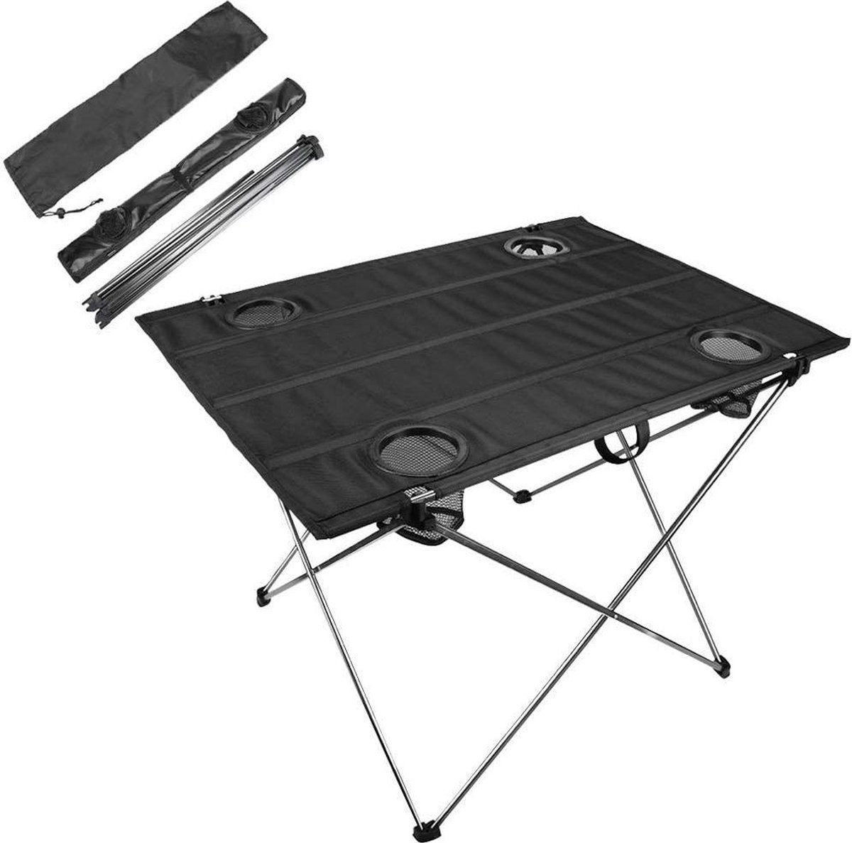 campingtafel-magarrow outdoor lichtgewicht kleine camping vouwbare tafel met flessenhouders - (WK 02123)