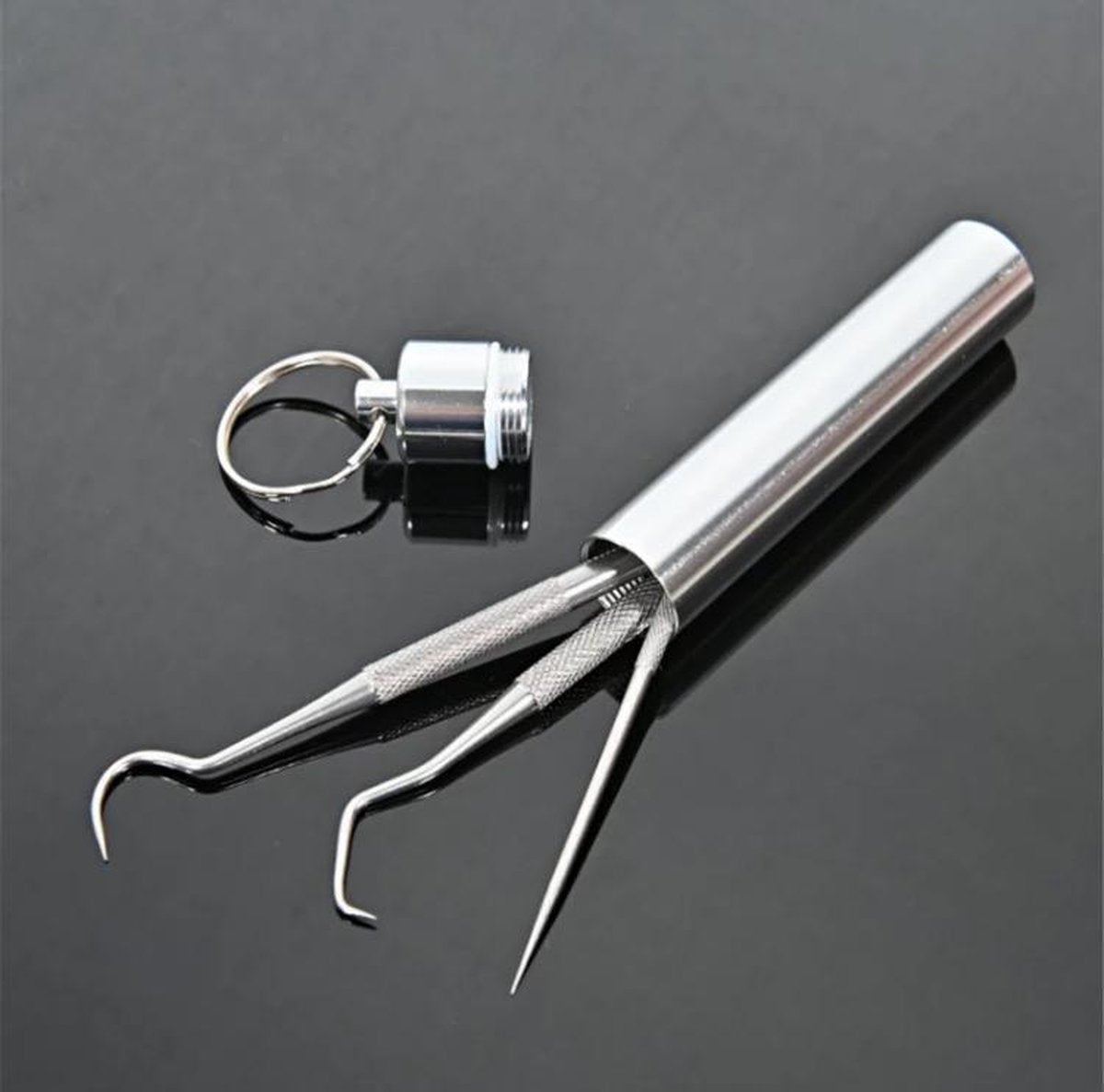 Tandenstoker 3 delig set - Pocket size - Stainles Steel - Tandenstoker - Tandvlees reinigen
