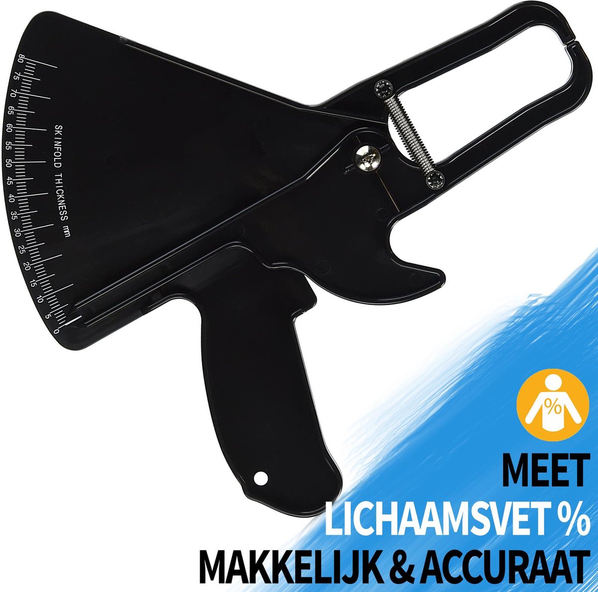 Mimor Accurate Lichaamsvetmeter & Tabel - Semi Professionele Huidplooimeter - Vetpercentage Meter incl. Nederlandse instructies & Huidplooimeting Tabel