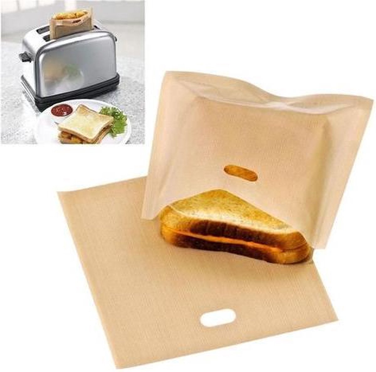 Point Virgule 2 Herbruikbare Grill Toast Zakken