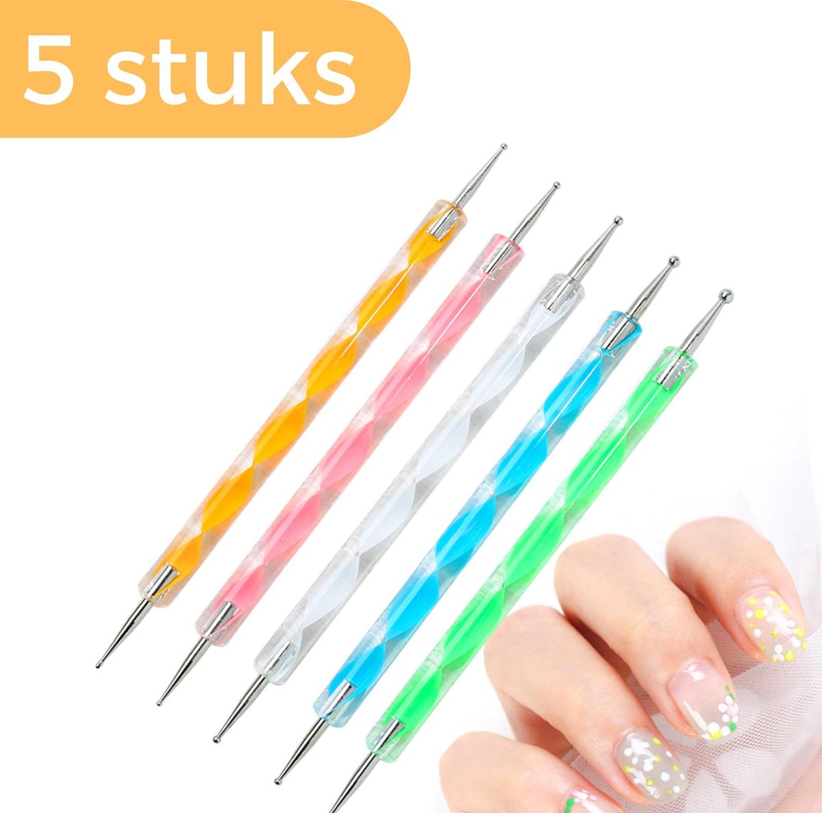 Druppelpennen - Nail Airt Acryl Dotting Pen - Tool Set 5 stuks