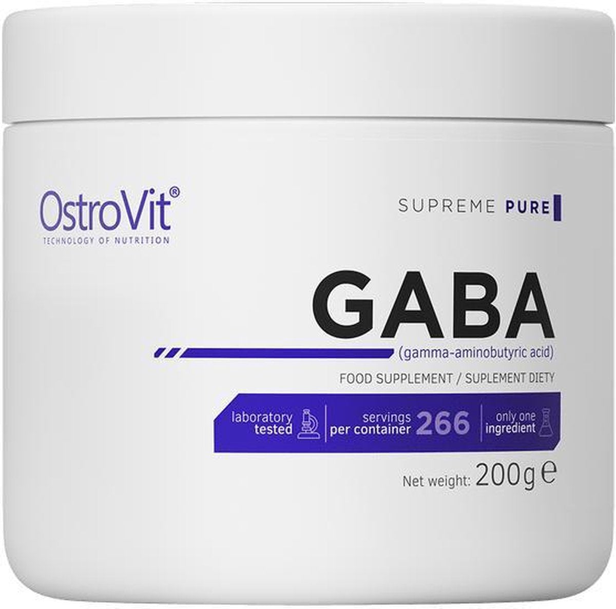 Aminozuren - GABA Poeder 200g OstroVit -  + GRATIS Bulk Shaker 700ml