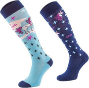 Comodo Paardrijsokken - Funny Design Kniekous Unicorn - 35/38