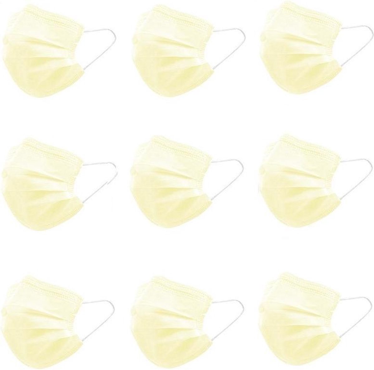 50 Gele Wegwerp Mondmaskers | 50 Gekleurde Mondkapjes | Mondkapjes Geel | 3 Laags | Hoogste Kwaliteitsgarantie