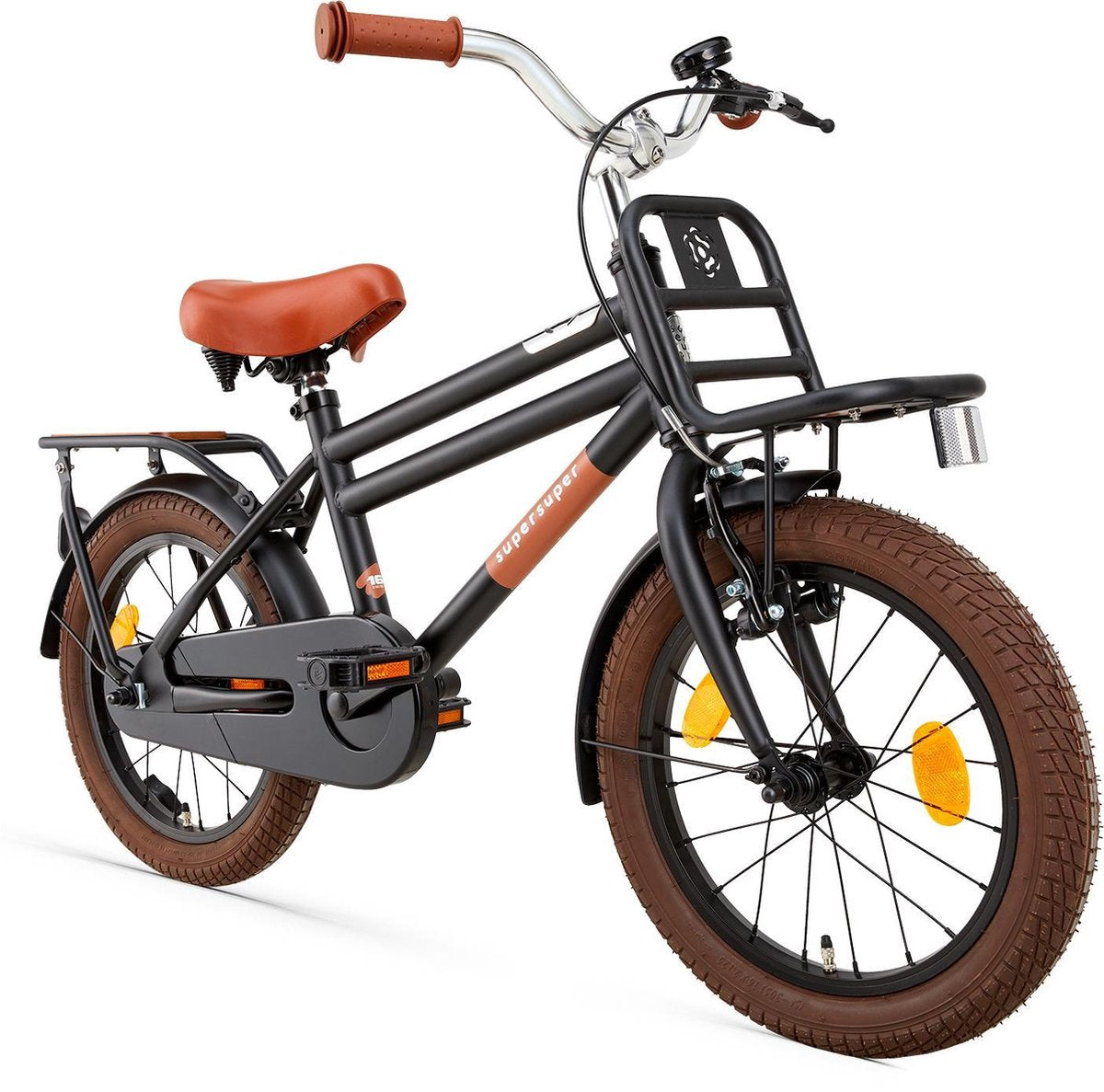 SuperSuper Cooper Bamboo Jongensfiets 16 inch - Mat Zwart