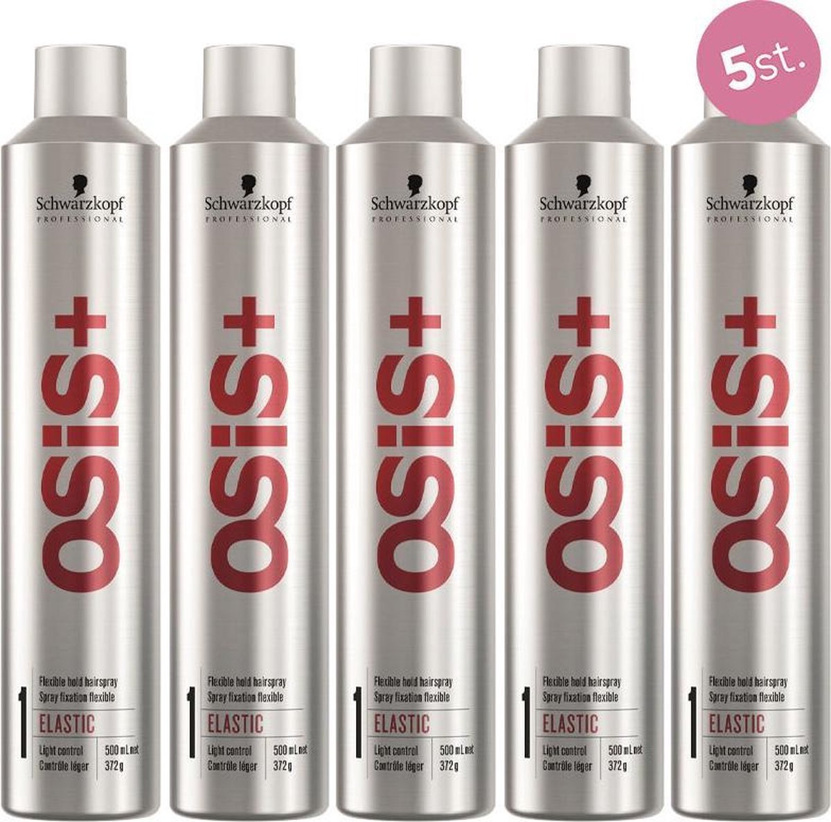 5X Schwarzkopf Osis Elastic Hairspray 500ml