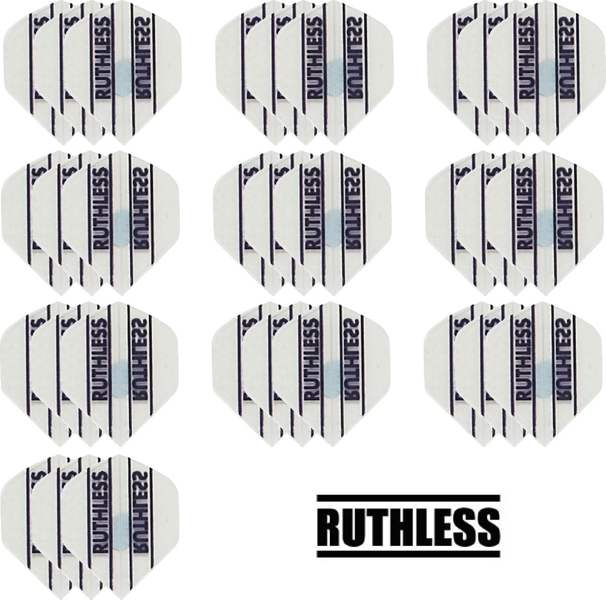 deDartshop 10 Sets (30 stuks) Ruthless flights Multipack - Wit - darts flights