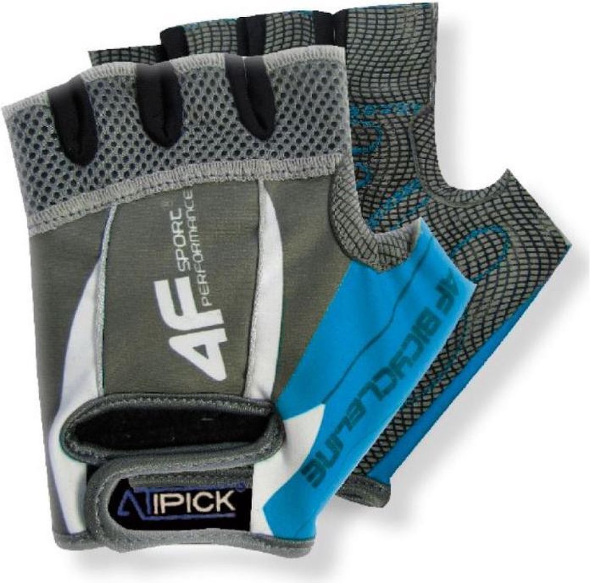 Atipick Fietshandschoenen 4f Heren Mesh Grijs/blauw Maat M