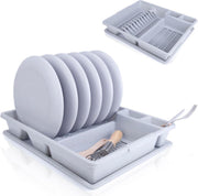 Decopatent® Afdruiprek voor afwas - Afdruiprekje met Lekbak - Kunststof - Afdruipmat - Afwassen borden & bestek - 37.5 x 45 x 9 Cm