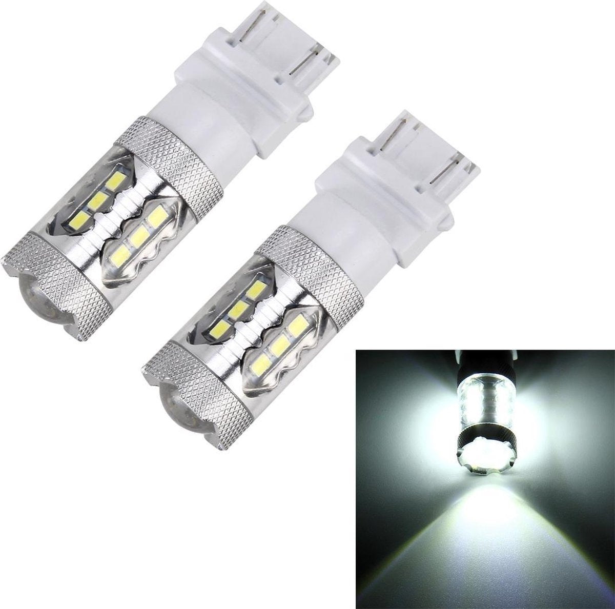 2 STKS T25 / 3156 5 W 250LM 6000K Auto Auto Turn Light Achteruitrijlichten 16LEDs SMD-2835 Lampen