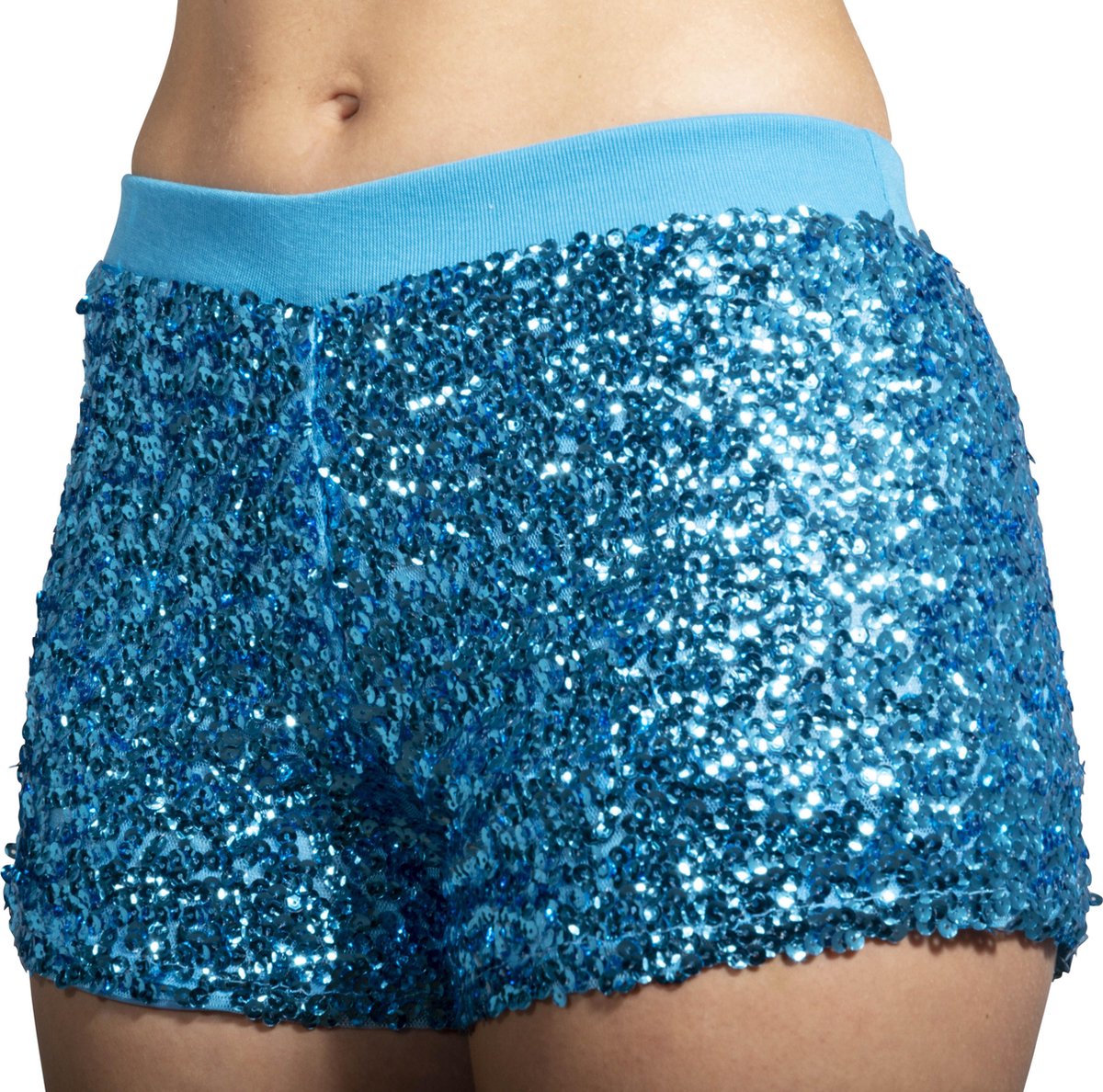 Hotpants pailletten turqoise