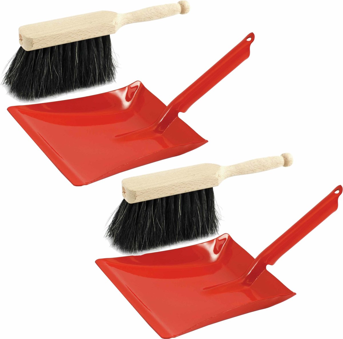 2x Rood metalen stoffer en blik voor kinderen