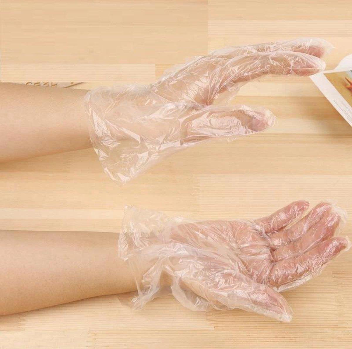 300 Stuks Plastic Wegwerp Handschoenen Voordeelverpakking - Wegwerp - Transparante plastic wegwerphandschoenen