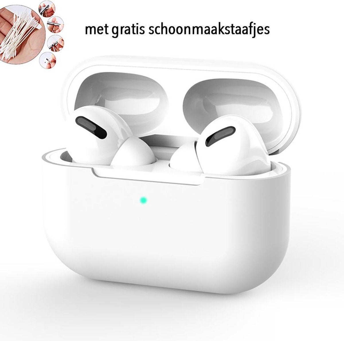Siliconen Case Apple AirPods Pro wit- AirPods hoesje wit - AirPods case