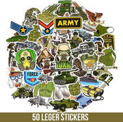Sticker mix met 50 leger thema stickers - Voor laptop