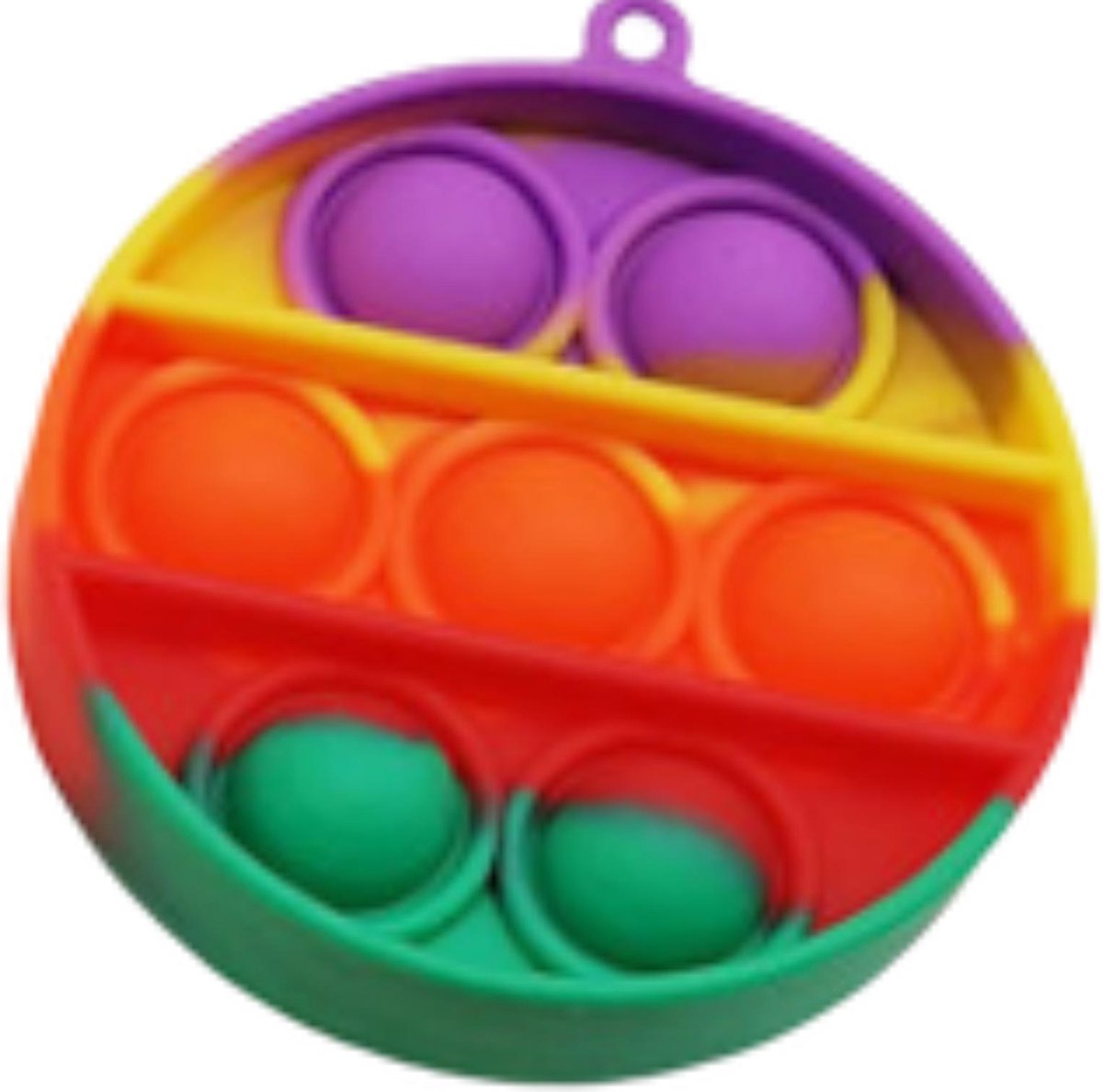 Fidget - Pop it - mini - Sleutelhanger - Rond - Regenboog - Bekend van Tiktok