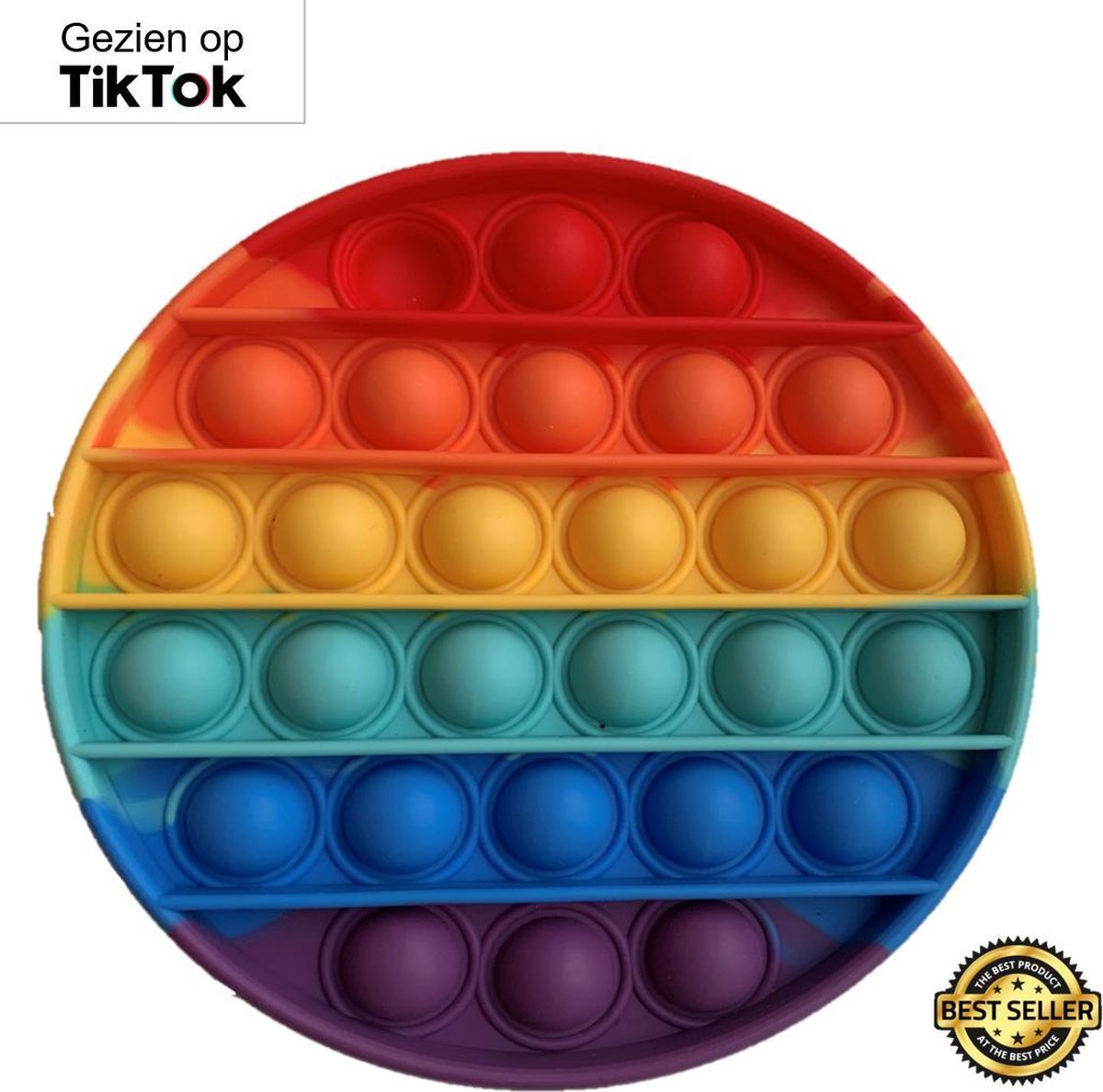 Fidget toys - Pop it fidget toy - Fidget speelgoed - pop it rond - pop it regenboog - tiktok - stress verlagend speelgoed