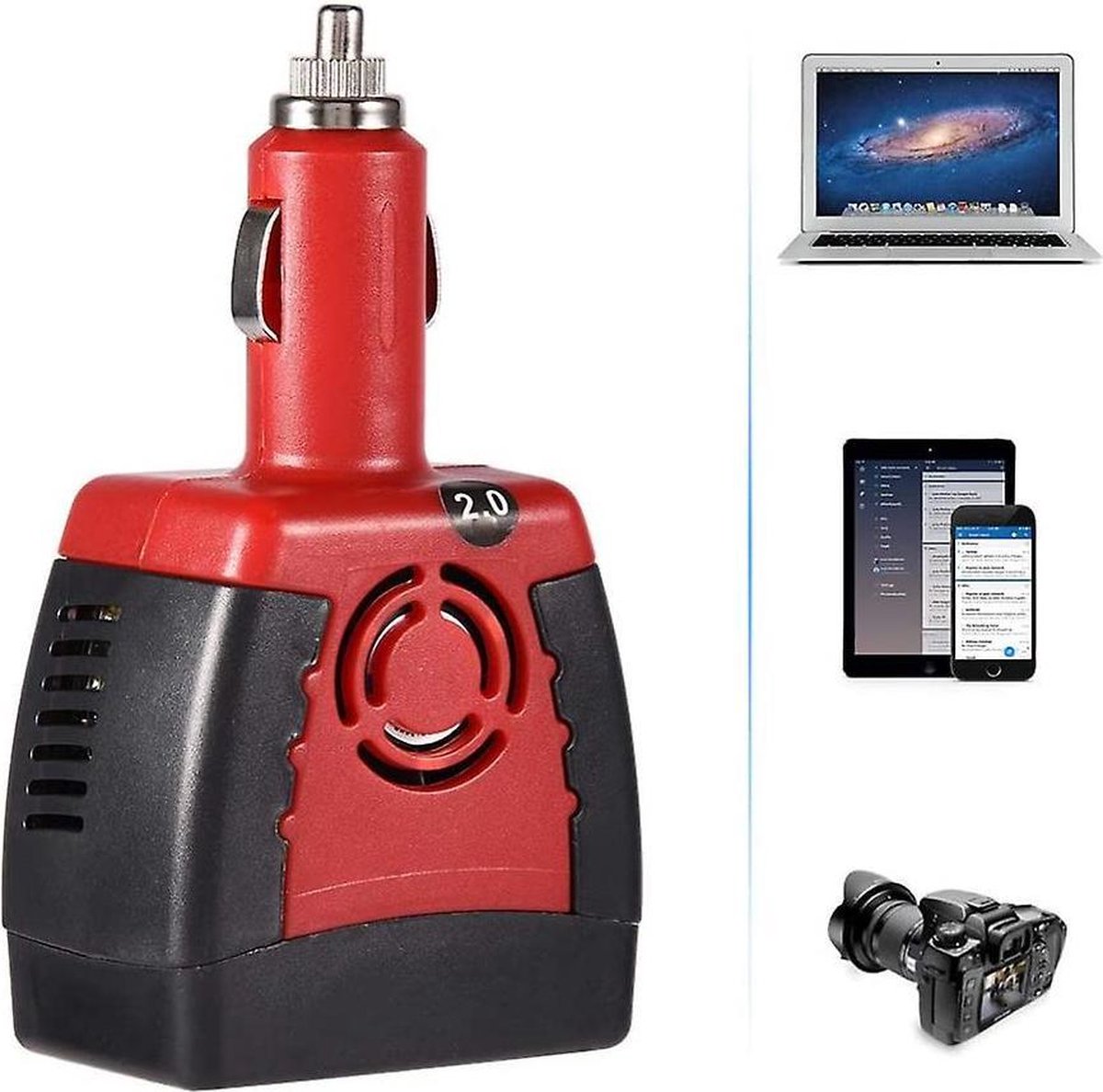 Auto Power Inverter Converter Lader 12V naar AC 110V/ 220V 150W in stopcontact voor Laptop etc.