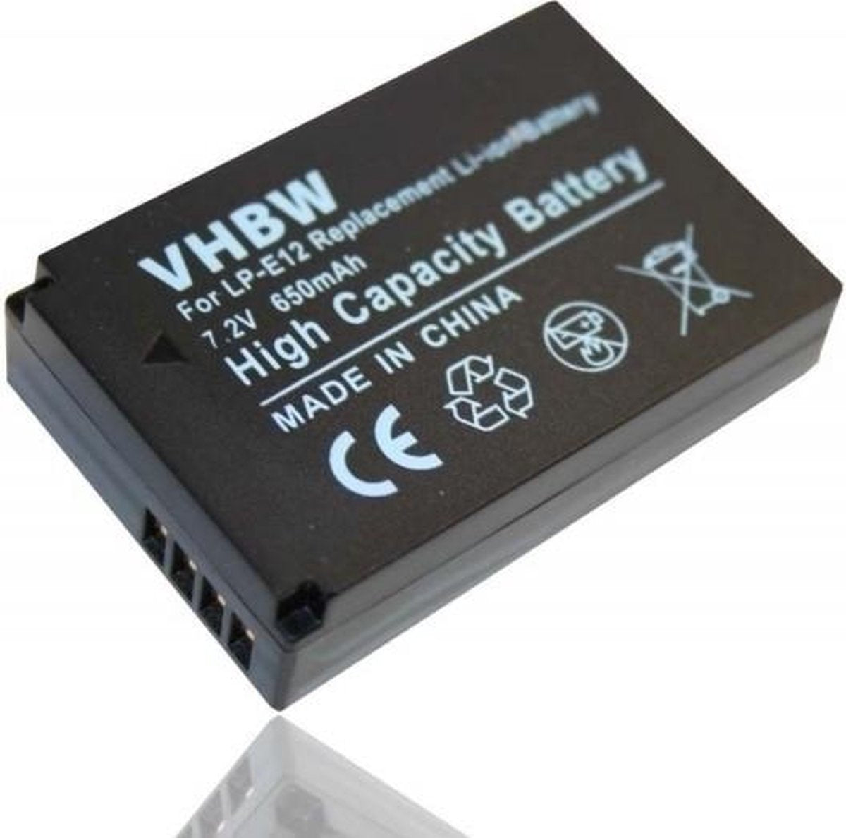 VHBW Camera accu compatibel met Canon LP-E12 / 650 mAh