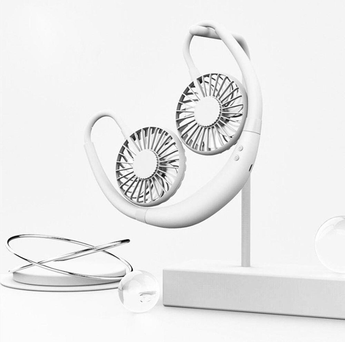Nek Ventilator - Draagbare Ventilator - Nek Fan - Mini Ventilator - Hals Ventilator - Nekventilator - Wit