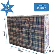 MixMamas Big Shopper / Boodschappentas L - 60 x 50 cm - Set van 2 - Blauw