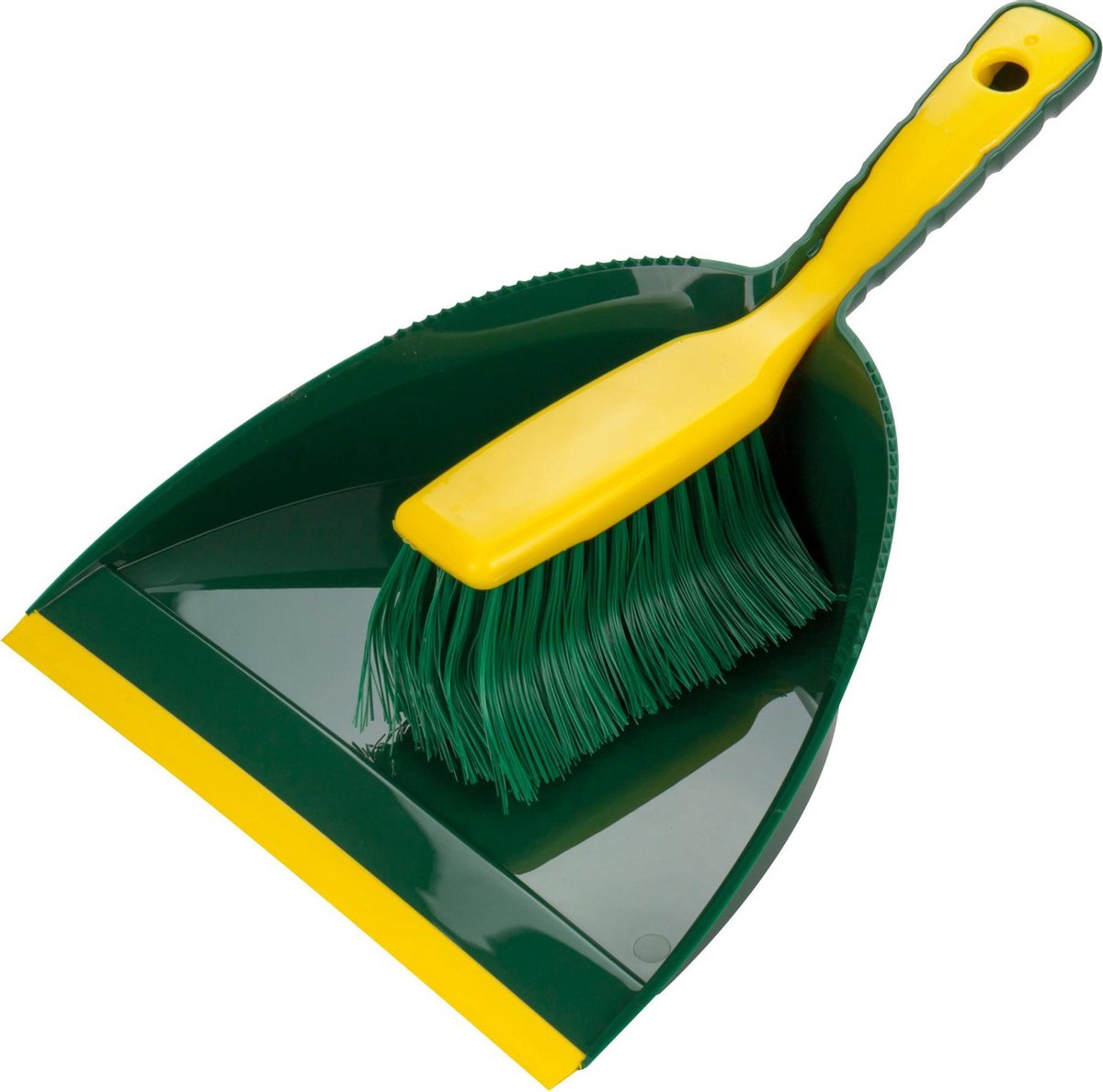Klauwstoffer en blik groen/geel voor buiten - Schoonmaakartikelen/Tuingereedschap