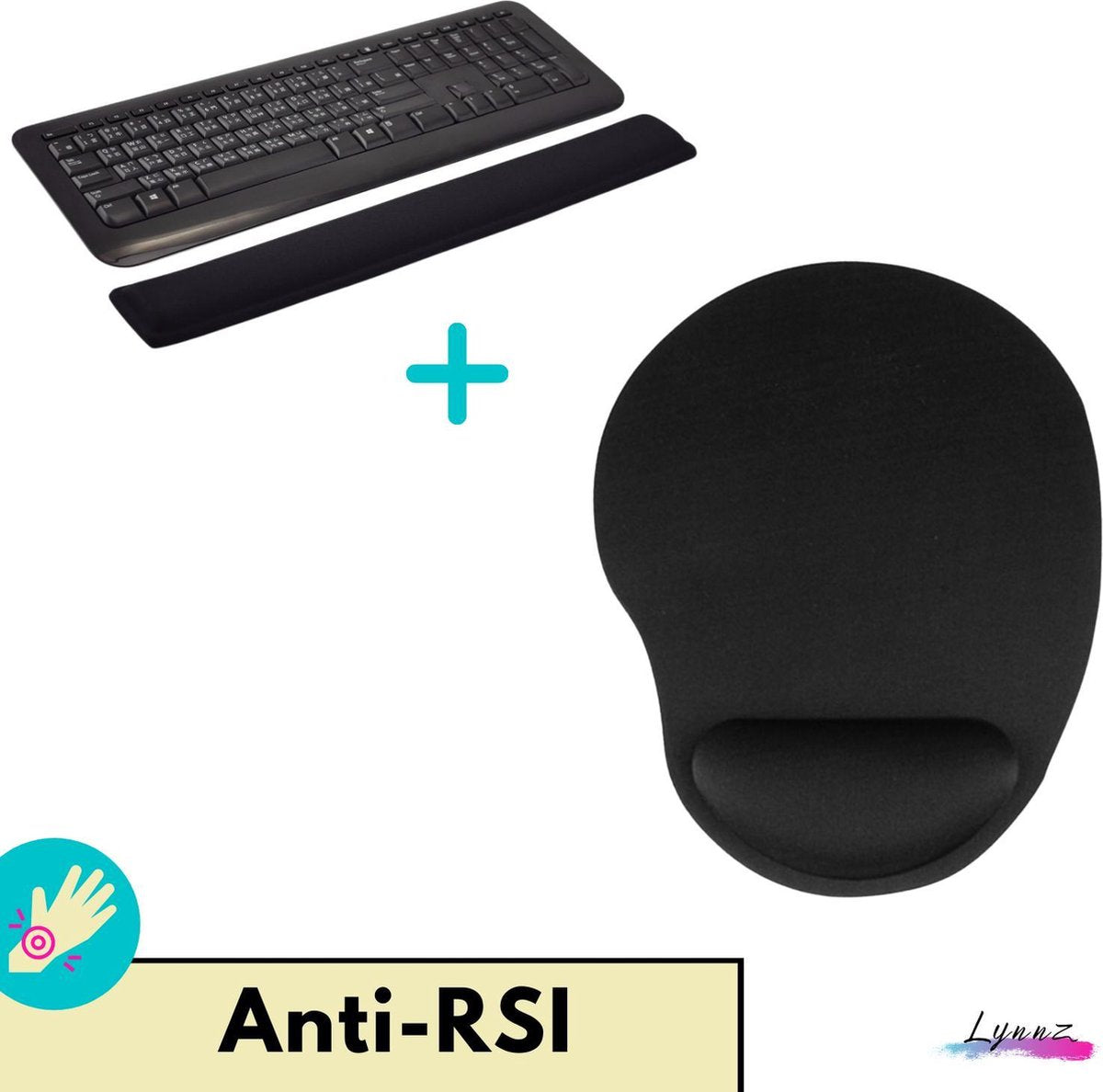 Lynnz® Ergonomische muismat met polssteun toetsenbord set | anti rsi - gel - muismat met polssteun - ergonomisch - gaming - kantoor - computer - laptop