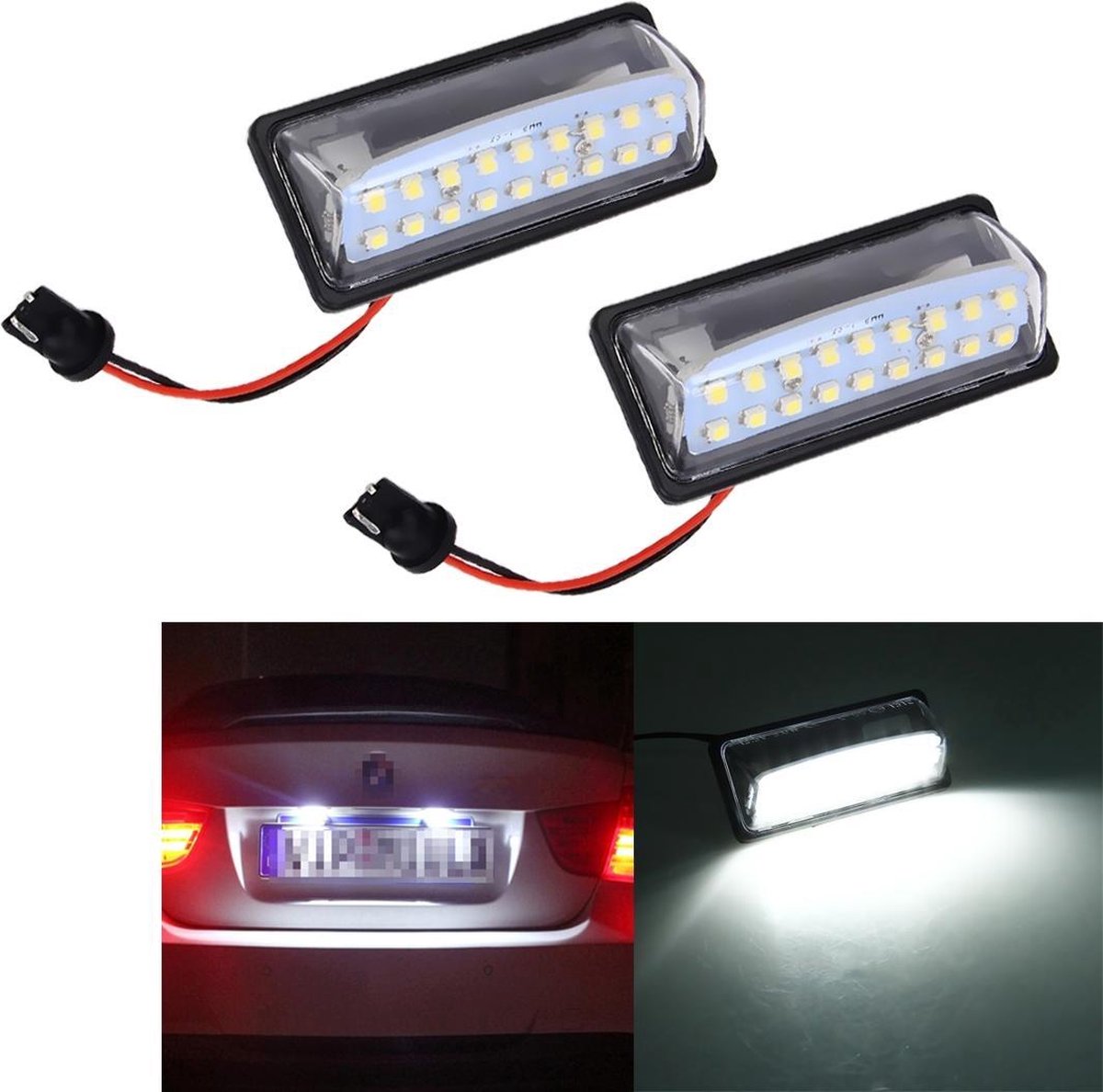 2 STKS LED Kentekenverlichting 18-SMD-lampen Lampen voor Nissan / Teana 03 / Tada 03-08 / Sylphy 2008 / Sunny 2001-2006