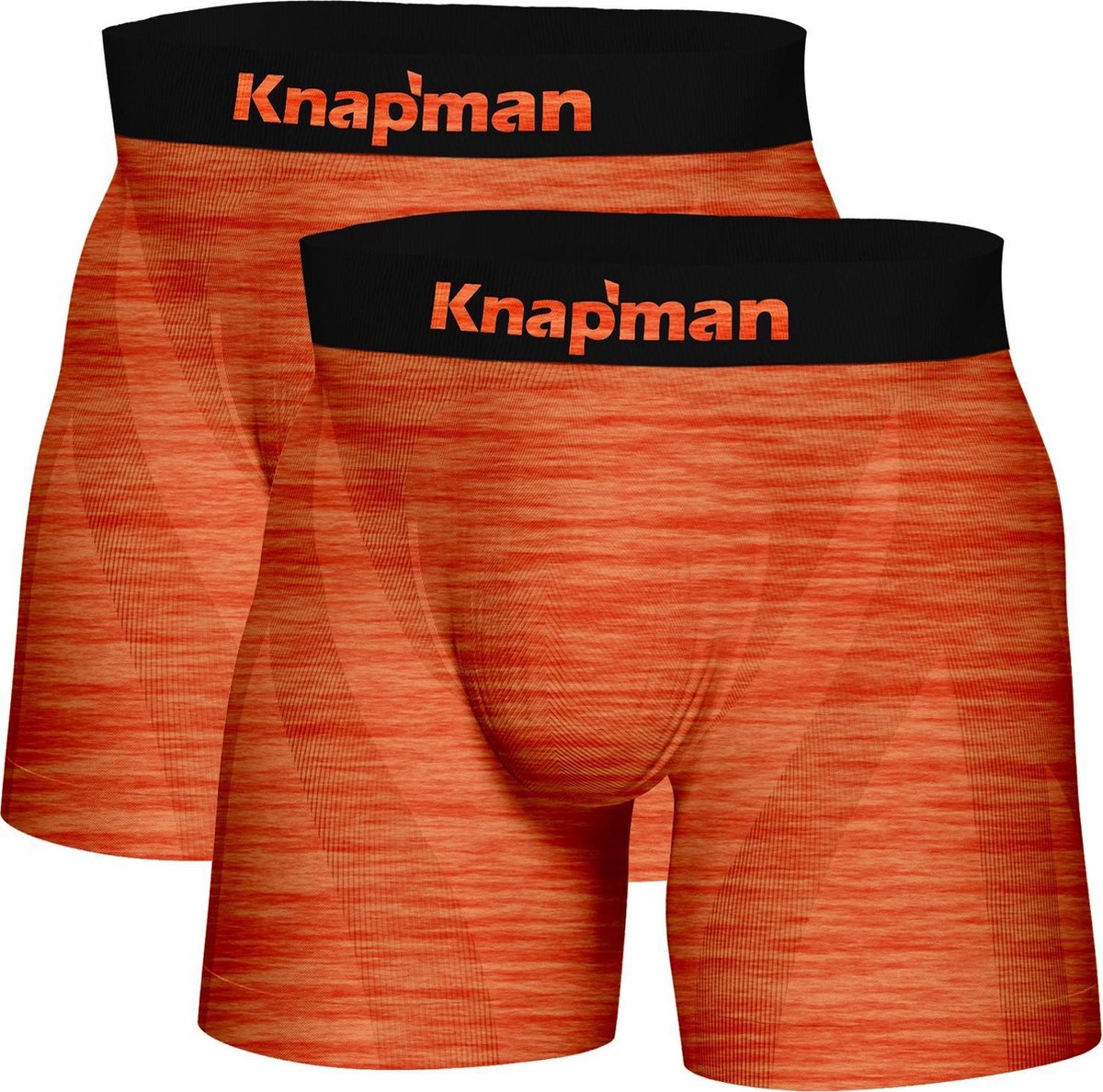 Knapman Ultimate Comfort Boxershorts Twopack | Oranje Melange | Maat S