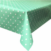 MixMamas Tafelzeil Stippen - 140 x 200 cm - Mintgroen/Wit