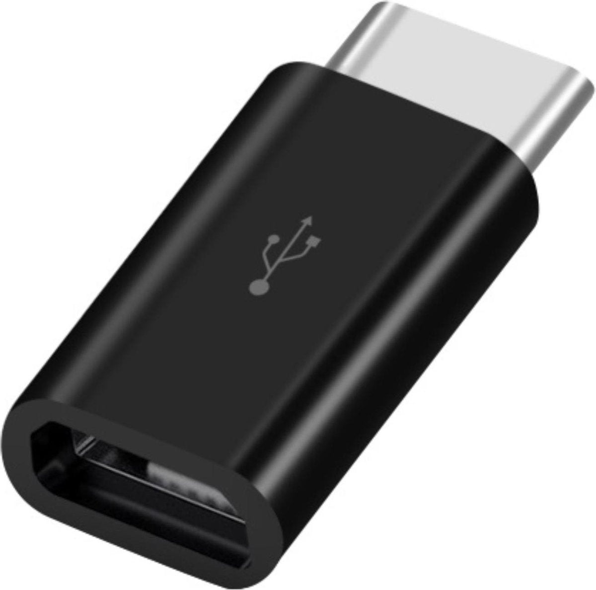 Micro USB naar USB C adapter| USB verloop | USB 2.0 | Zwart | Allteq