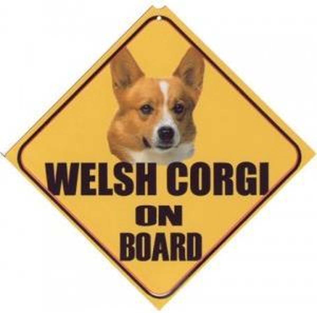 Autobordje Welsh Corgi bruin/wit