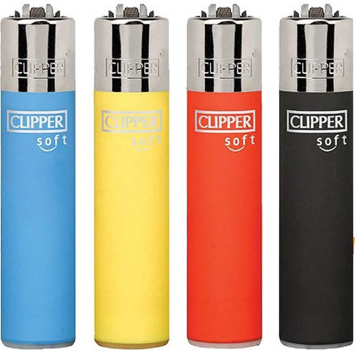 Clipper™ Soft touch colorful lighters (4pcs/Set)