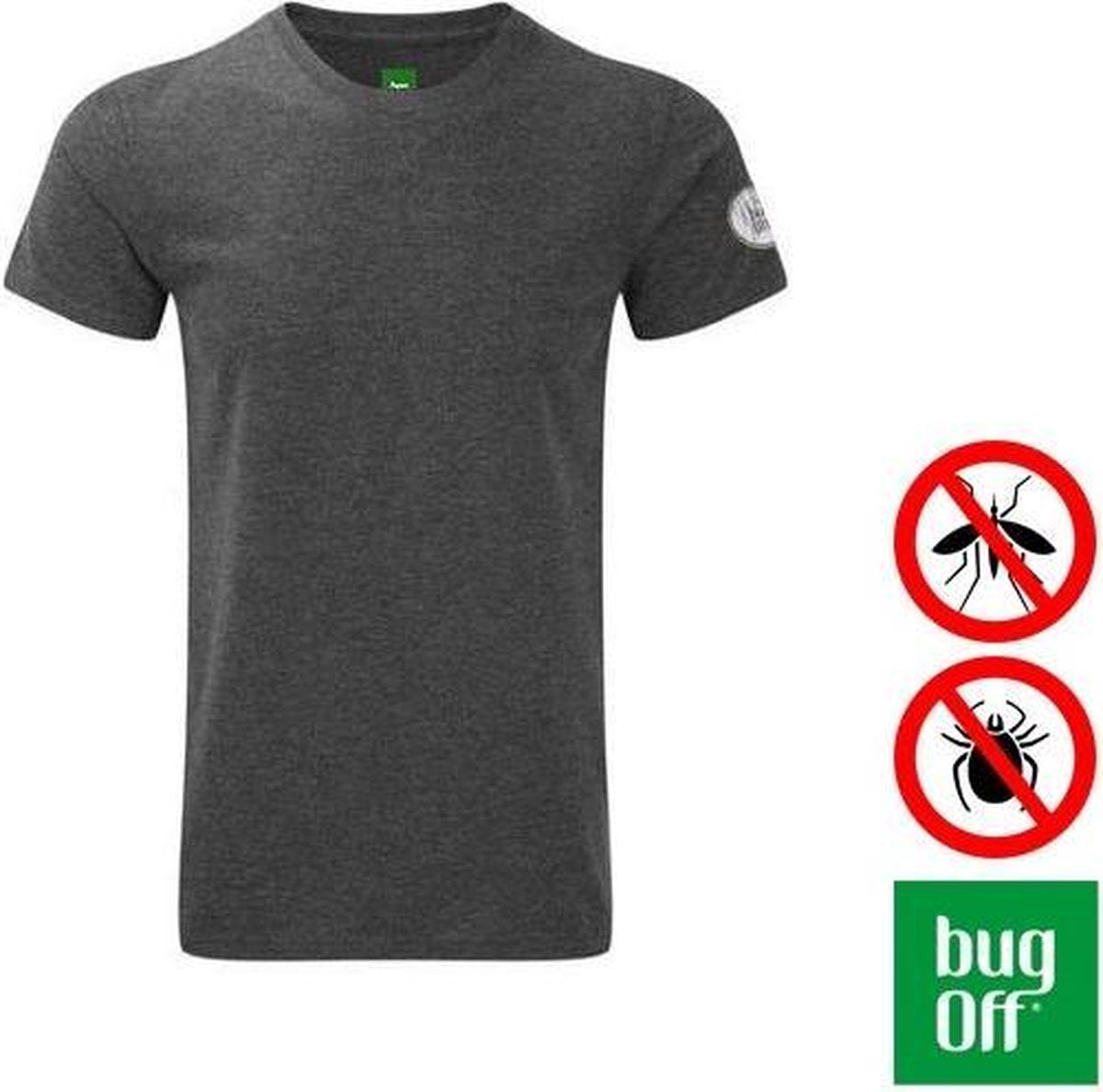 BugOff - insectwerende heren T-Shirt grijs