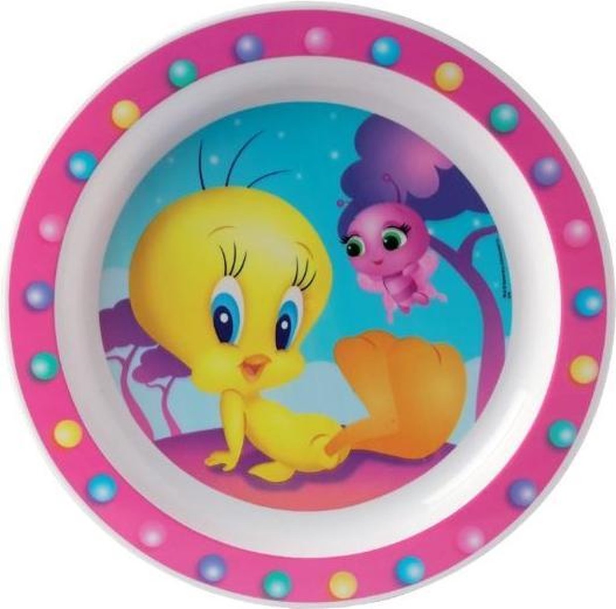 Tweety Plat Bord Kunststof 22 Cm Roze