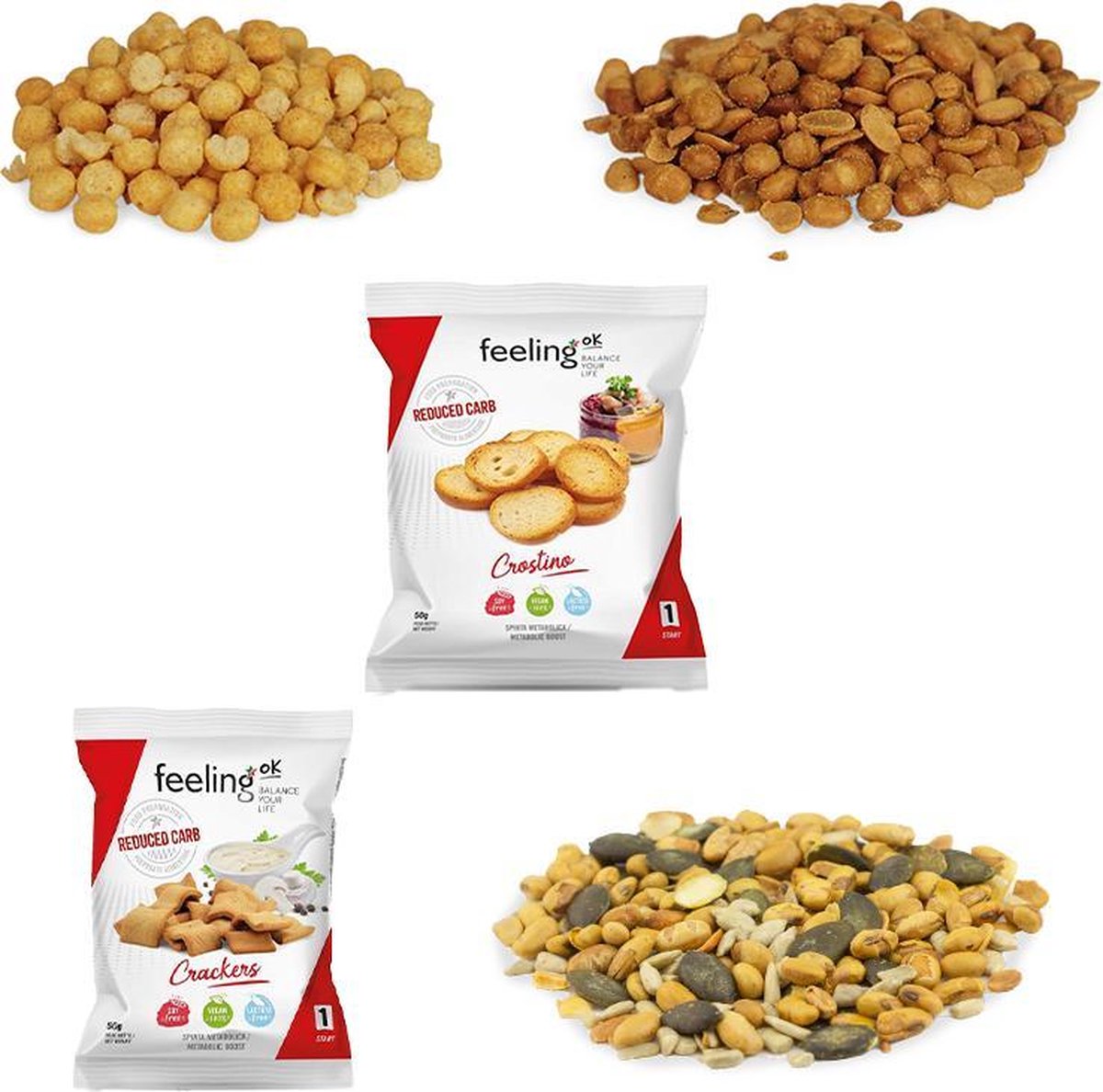 Protiplan | Hartige Snacks Mixverpakking II | 5 porties  | Low carb snack  | Snel afvallen zonder hongergevoel!