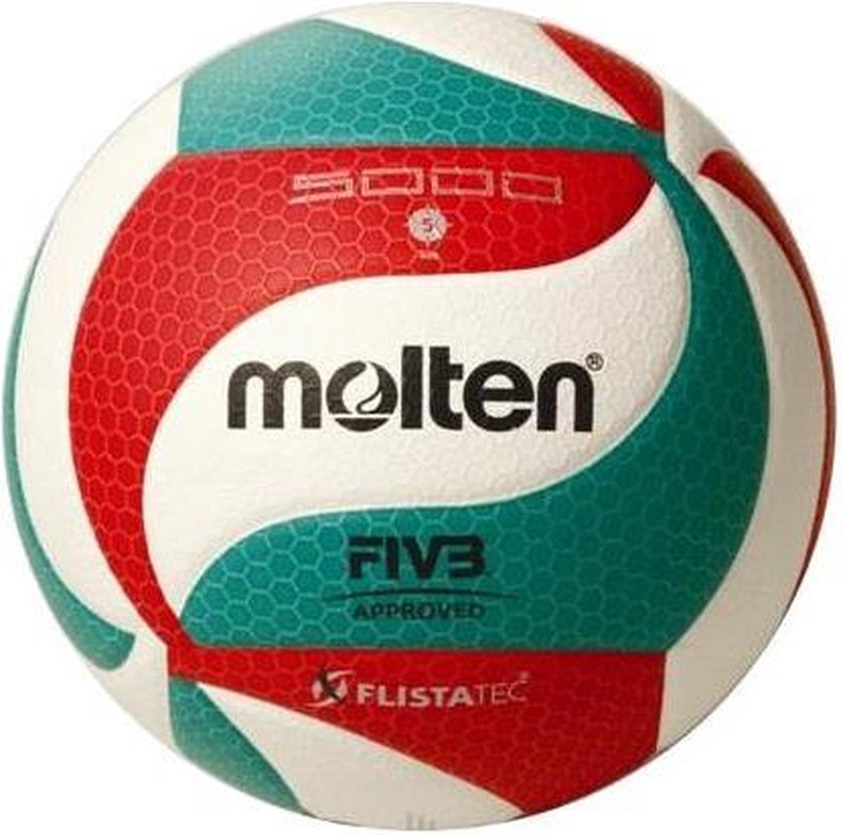Molten Wedstrijdvolleybal 5m5000 Wit/rood/groen Maat 5