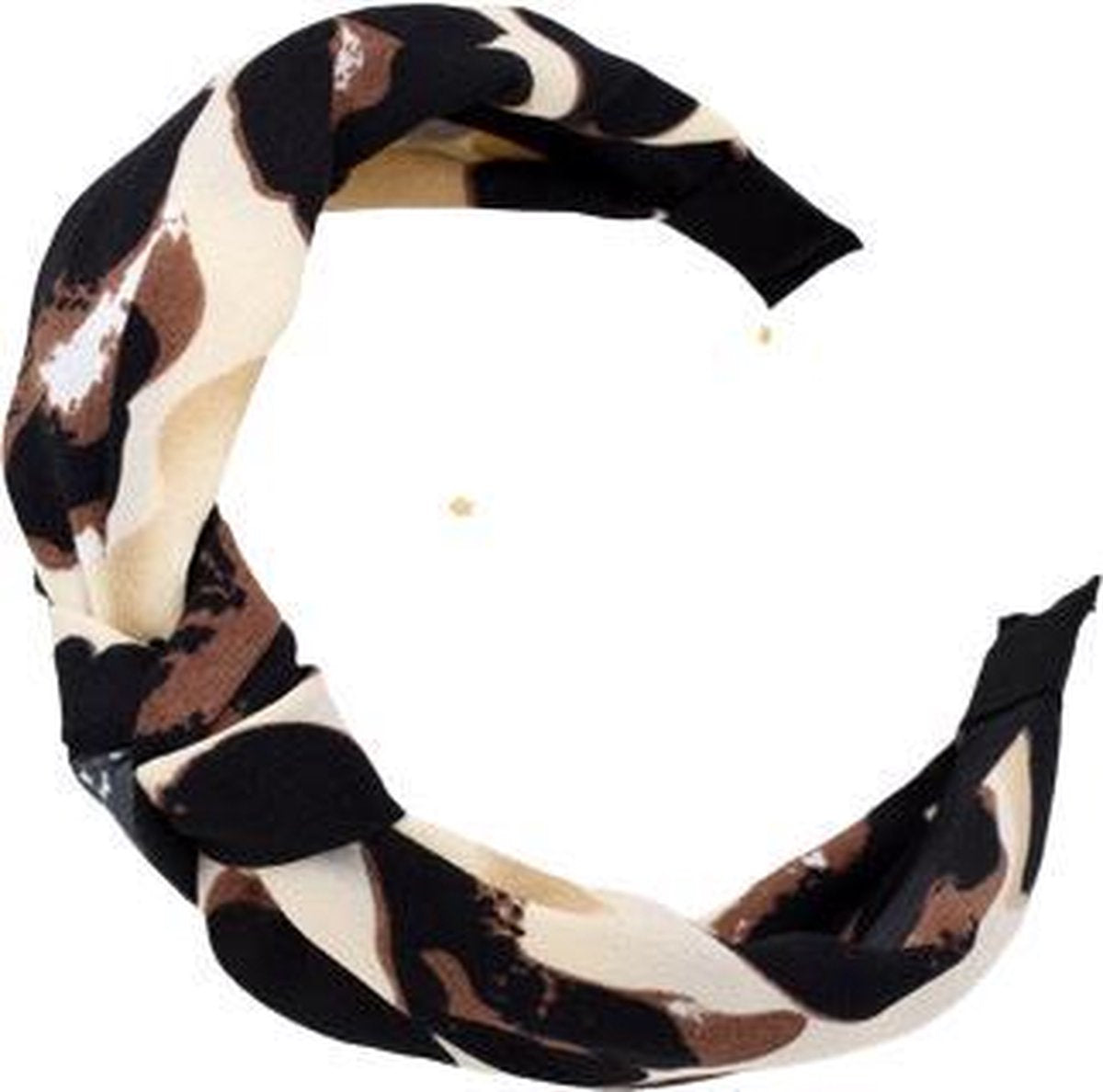 Dames diadeem luipaard print lichte kleur - haarband met knoop