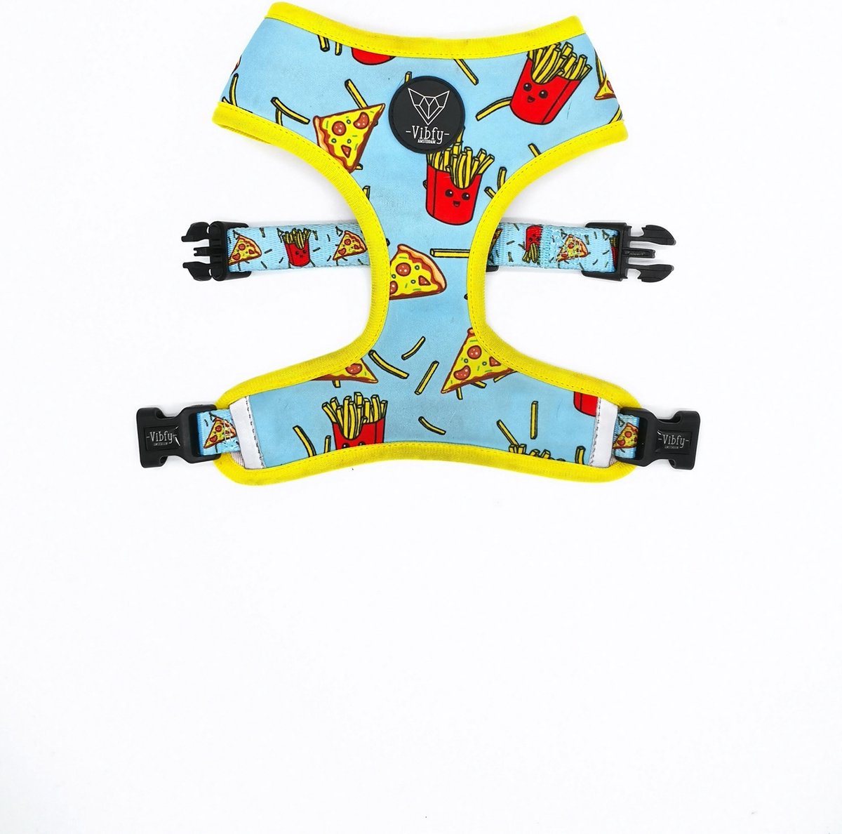Vibfy - Subzero One - Duurzaam honden tuig/harnas - Pizza & Fries! - Maat M -  46–60 CM