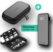 LURK® Hardcase travel organizer met draadloze powerbank 10.000mAh - kabels en hardeschijf etui - bureau organizer